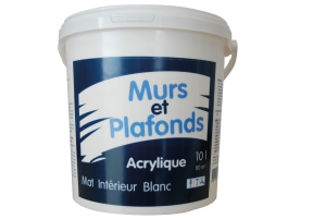 Peinture murs/plafonds Blanc mat 10L 1er prix